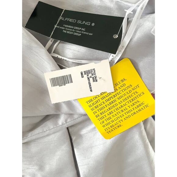 NWT | Alfred Sung | Dupioni Cocktail Bridesmaid Dress | Dove Gray | Size 12 - Picture 10 of 10